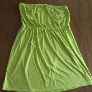 Lime Green tube top.